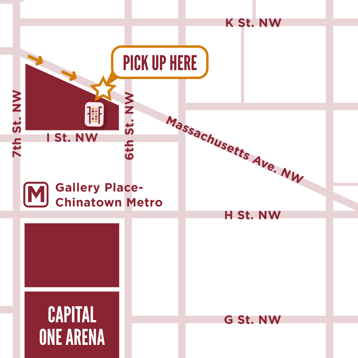 Founding Farmers & Distillers Thanksgiving Pick Up Map